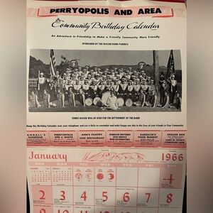 Vintage Calendar Ephemera 1966 from Perryopolis Pennsylvania